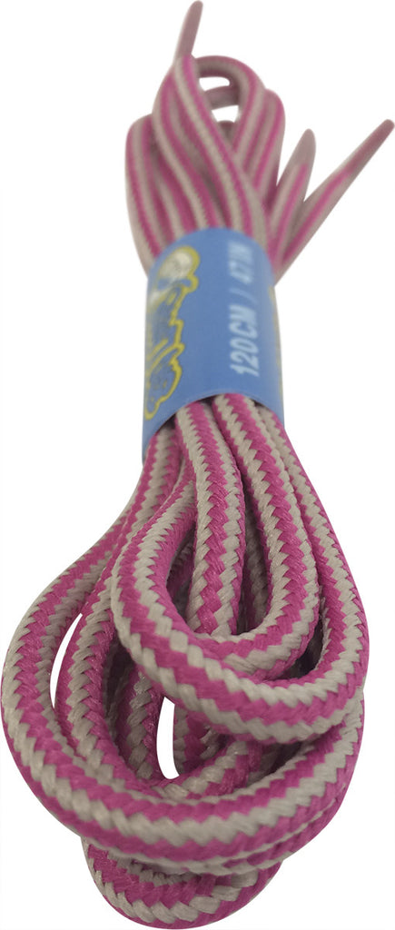 Round Pink Cream Bootlaces