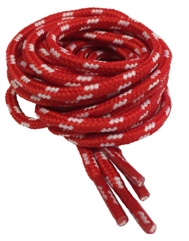 Round Red and White Fleck Bootlaces