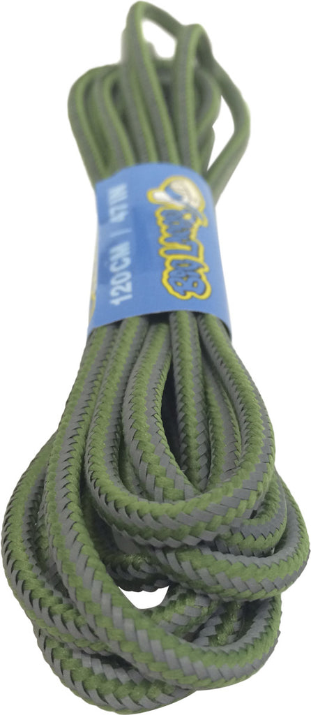 Round Reflective Lime Bootlaces