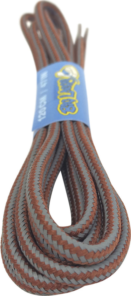 Round Reflective Rust Brown Bootlaces