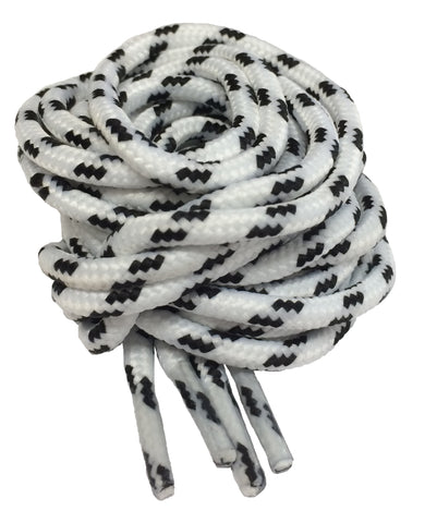Round White and Black Fleck Bootlaces