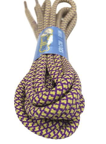 Rope Style Round Yellow Purple Laces