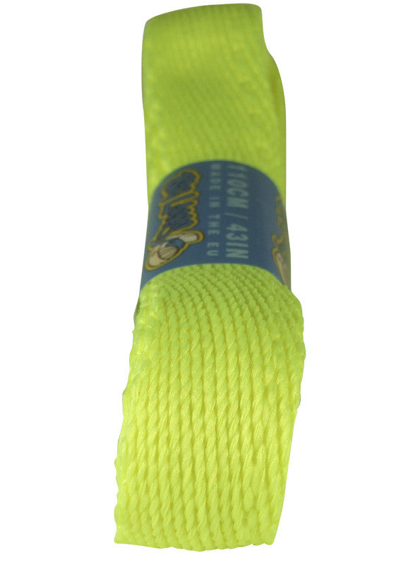 Super Wide Flat Neon Yellow Shoe Laces