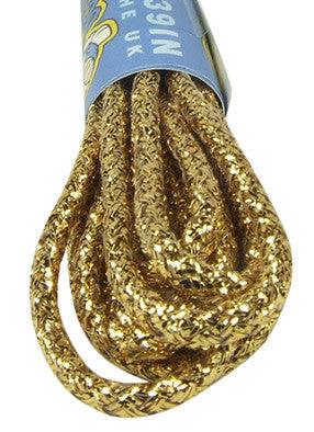 Round Gold Coloured Shiny Shoelaces