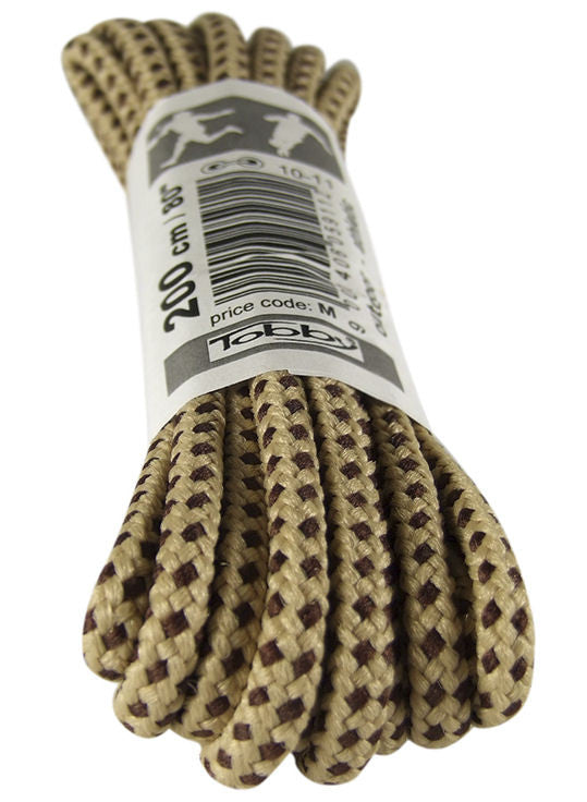 Strong Round Sand and Brown Walking Boot Laces