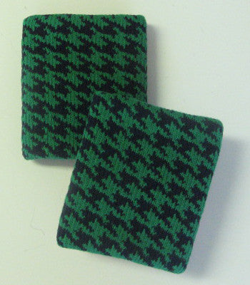 Urban Black and Green Houndstooth Wristbands