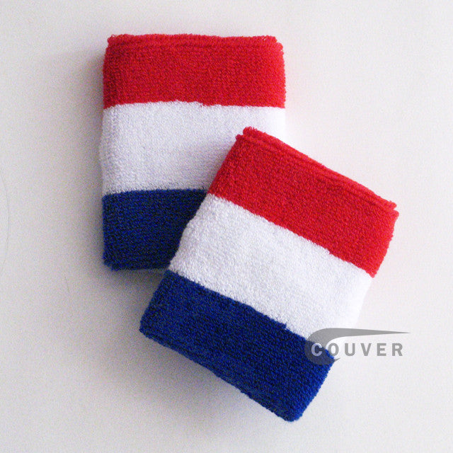 Red White and Blue Sports Quality Wristbands