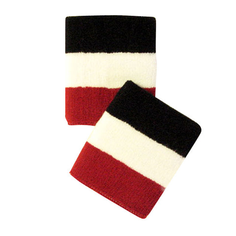 Red White and Black Sports Quality Wristbands