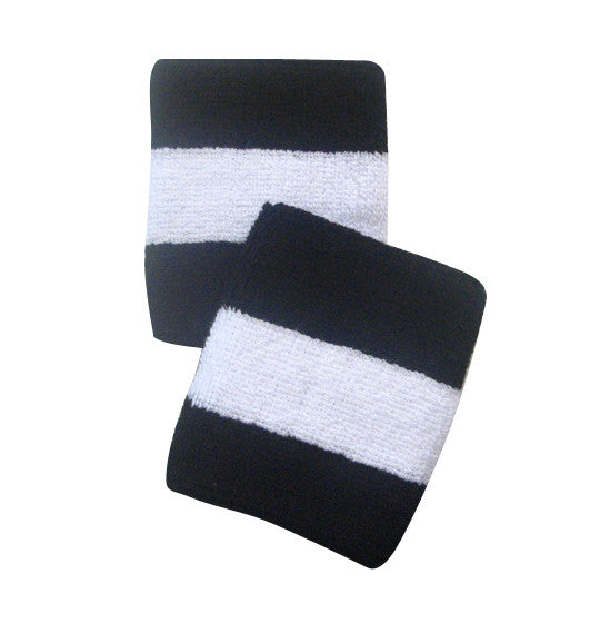 Black and White Sports Quality Wristbands