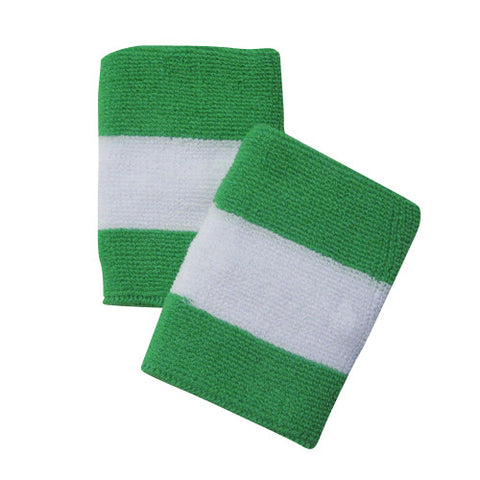 Bright Green and White Sports Quality Wristbands