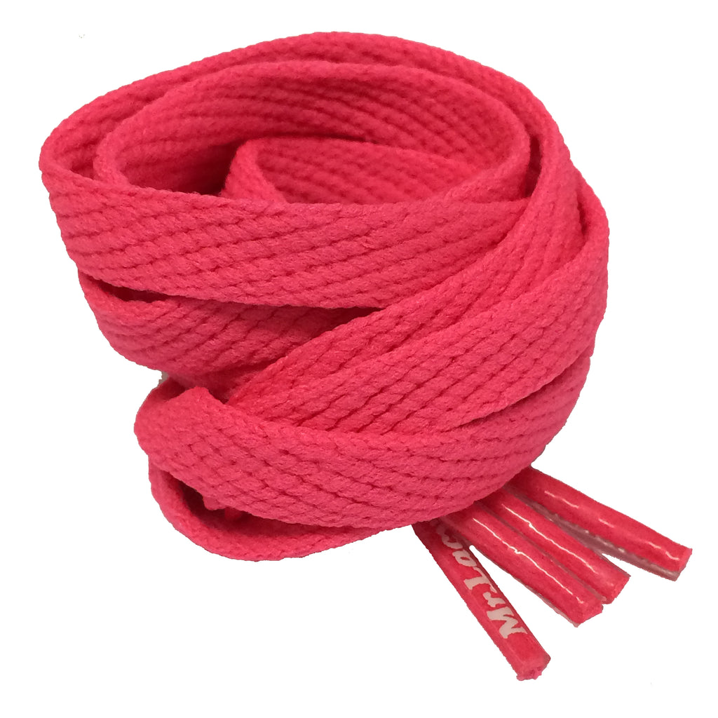 Mr Lacy Flatties - Flat Neon Pink Shoelaces 